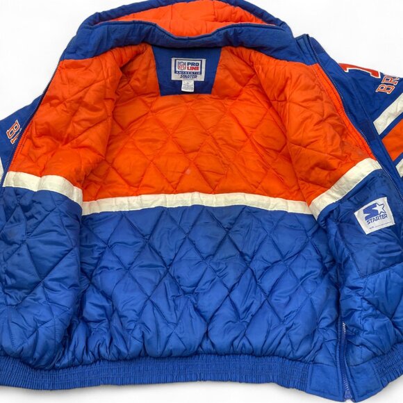 Denver Broncos Starter 1990's NFL Hooded Puffer Parka Jacket Men's XL Pro Line - Picture 9 of 9